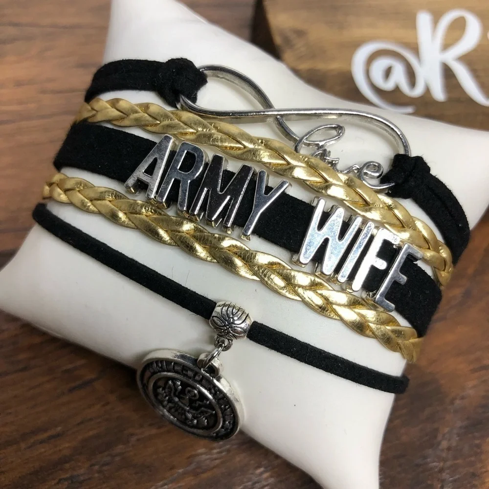 ARMY WIFE Infinity Cord Charm Bracelet‎